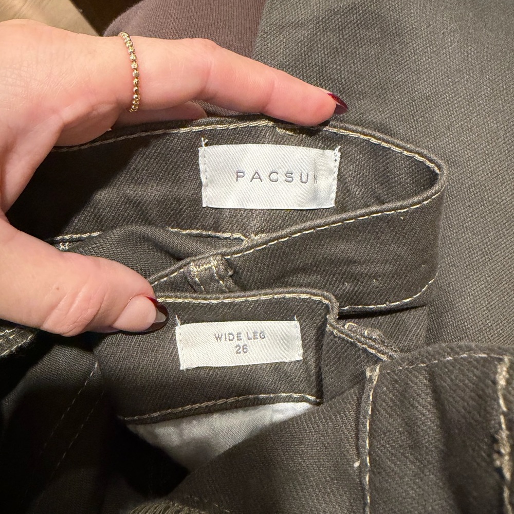 Pacsun Wide Leg Grey Cargo Jeans 2/26 - Picture 4 of 4